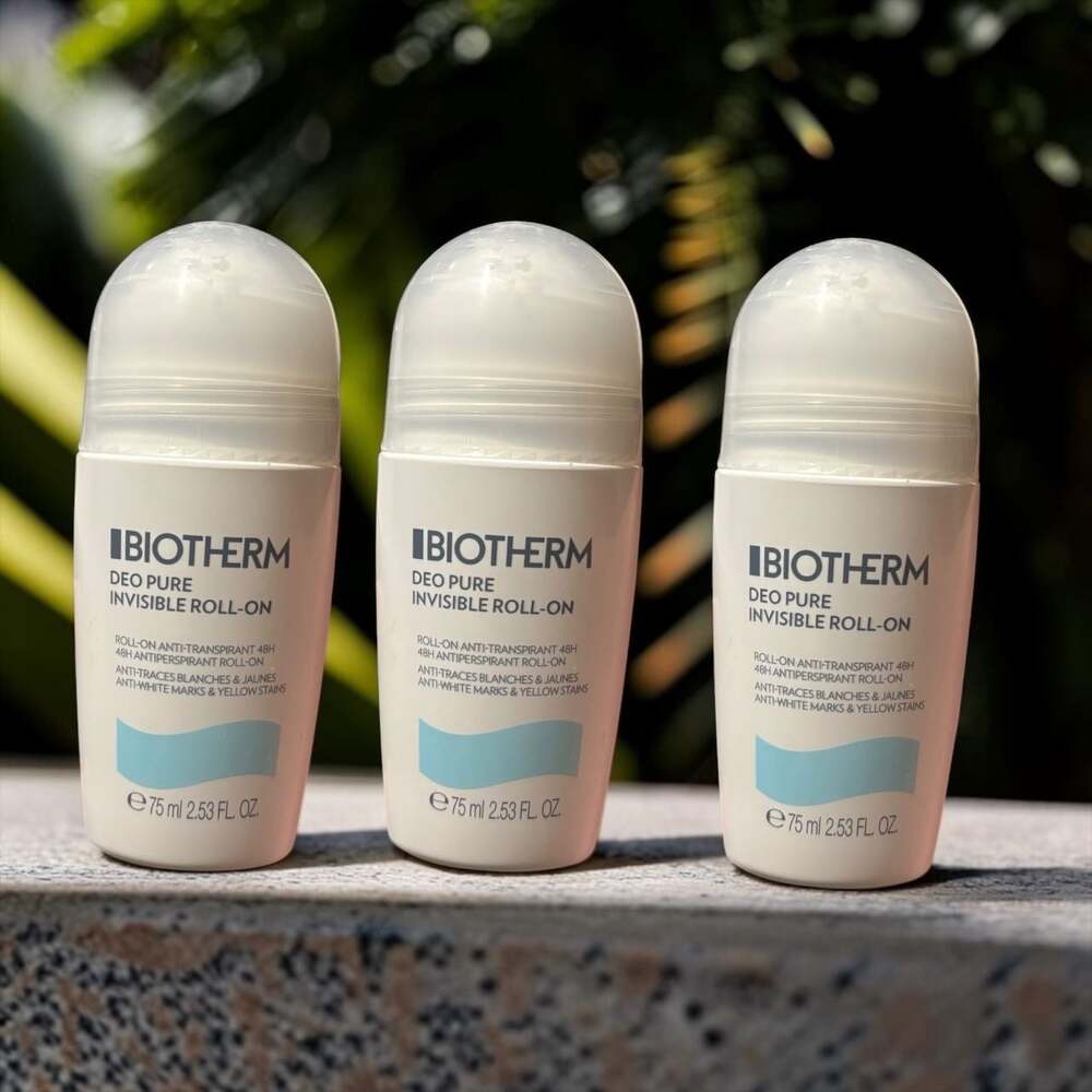 Biotherm Deo Pure Invisible 48H Antiperspirant Roll-On 75ml (3 Pack)